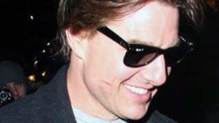 Tom Cruise Reunites With Ex Penelope Cruz and Salma Hayek, Leaves Dinner Date With Adorable Lipstick Stain on His Cheek -- See the Pics!