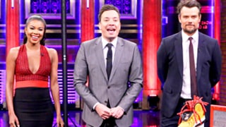 Josh Duhamel, Gabrielle Union, Jimmy Fallon Play Basketball With Ice Cream Cones, Sandwiches