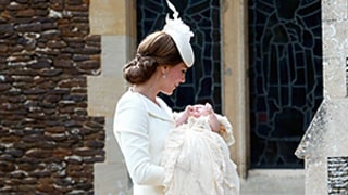 Princess Charlotte Arrives at Christening Wearing Same Historic Gown Worn by Prince George at His Christening