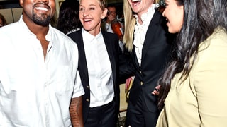 Kanye West, Ellen DeGeneres, Portia de Rossi, and Kim Kardashian