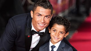 Cristiano Ronaldo Brings Adorable, Look-Alike Son Cristiano Jr. to Red Carpet Premiere