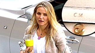 Cameron Diaz Carries Personalized Purse with