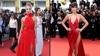 Rosie Huntington-Whiteley and Bella Hadid Stun in Sultry Red Dresses at Cannes: Who Wore It Best?