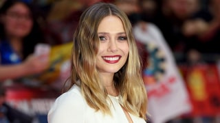 Elizabeth Olsen Stuns in Plunging Retro Gown — and Chris Evans Can't Stop Staring!