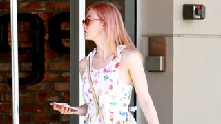 Elle Fanning Dyes Her Hair a Dusty Rose That Matches Her Floral Outfit