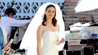 See Engaged Emmy Rossum in a Gorgeous Wedding Dress