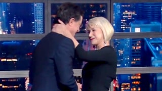Helen Mirren Stuns Stephen Colbert With a Tender Kiss: 'I've Been Dreaming of Doing That for 15 Years'