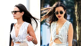 Jordana Brewster, Jamie Chung Rock Identical Knotted, Striped Jumpsuits: Who Wore It Best?