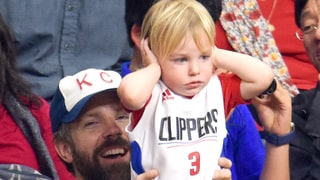Jason Sudeikis and Olivia Wilde's Baby Son Otis, 21 Months, Can't Handle the Noise at NBA Game: See the Photos