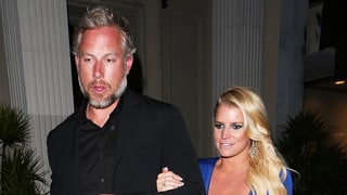 Jessica Simpson Wears Plunging Blue Dress on Date Night With Eric Johnson