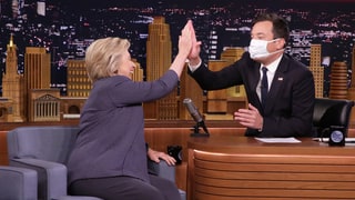 Jimmy Fallon Wears Surgical Mask During Hillary Clinton Interview, Jokes About Pneumonia
