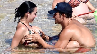 Orlando Bloom (Almost but Not Quite Naked) Grabs Katy Perry’s Boobs During PDA-Filled Beach Vacation