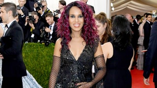 Pregnant Kerry Washington Cradles Baby Bump, Sports Purple Hair on Met Gala 2016 Red Carpet: See the Photos