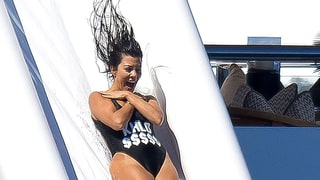 Kris Jenner, Kourtney Kardashian Had the Best Time on This Giant Waterslide