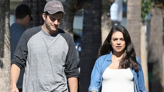 Pregnant, Makeup-Free Mila Kunis and Ashton Kutcher Step Out Together at Bakery