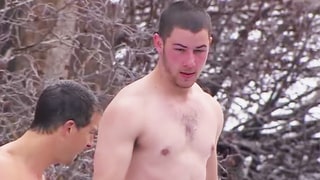 Nick Jonas Stripping Down to His Underwear to Cross Freezing Cold Lake on 'Running Wild’ Is Superhot