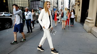 How to Steal Olivia Palermo’s Crisp White Pantsuit Look for Way Less