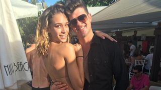 Robin Thicke's Girlfriend April Love Geary Rocks a Teeny Bikini, Is All Smiles on Giant Inflatable Swan in St. Bart's: Photos