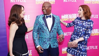 Tina Fey, Ellie Kemper Embody 'Unbreakable Kimmy Schmidt' Colorful Spirit on the Red Carpet
