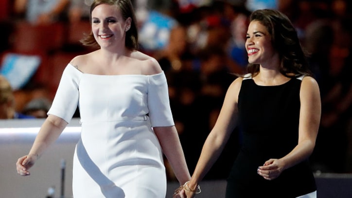Watch Lena Dunham, America Ferrera at DNC: 'Love Trumps Hate'
