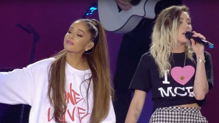 See Ariana Grande, Miley Cyrus Sing 'Don't Dream It's Over' in Manchester