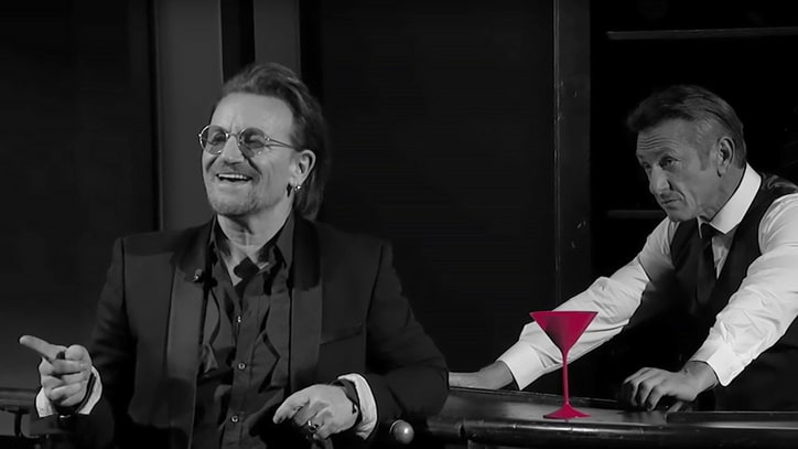 See Bono Sing Frank Sinatra Classic With Chris Martin, Sean Penn on 'Kimmel'
