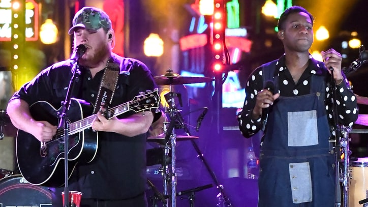 See Luke Combs, Leon Bridges Sing 'When It Rains It Pours' for 'CMT Crossroads'