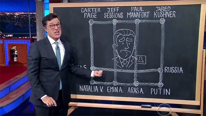 Watch Stephen Colbert Connect Dots Between Donald Trump Jr., Russia