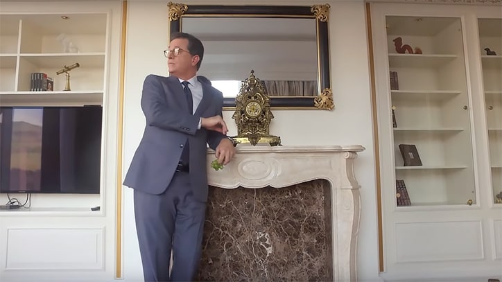 Watch Stephen Colbert Visit Trump's 'Golden Shower' Hotel Room in Moscow