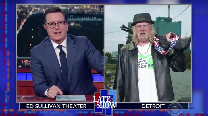 Watch Stephen Colbert on Kid Rock Versus Ted Nugent Michigan Senate Race