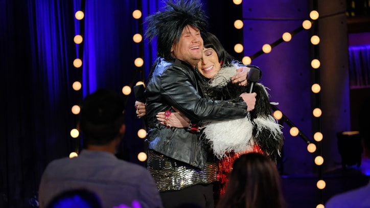Watch Cher, James Corden Sing About Tinder on 'I Got You Bae'