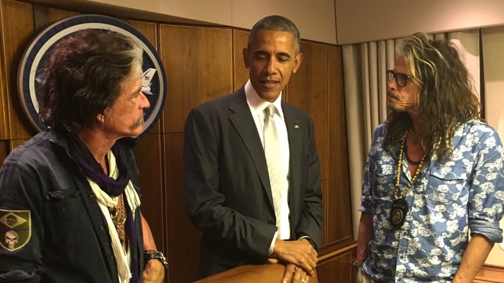 Aerosmith Meet Barack Obama By Chance at Florida Airport