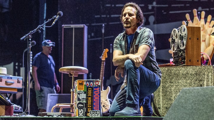 Eddie Vedder, Roger Waters, Pharrell Take Knee Onstage in Protest