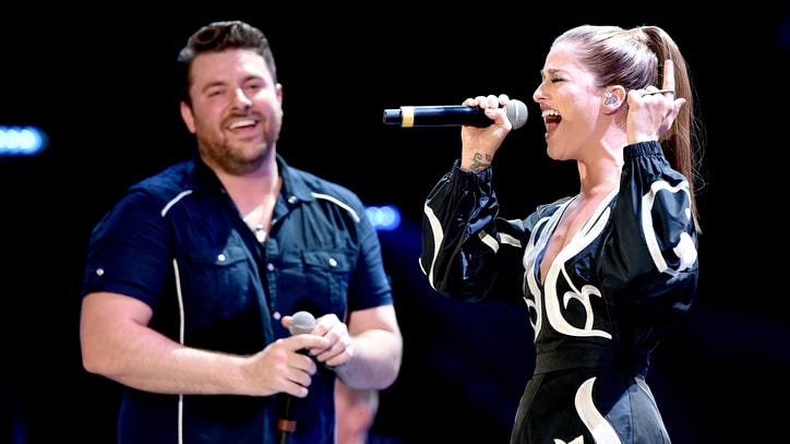 Chris Young, Cassadee Pope Tease Possible Future Duet at Nashville Party