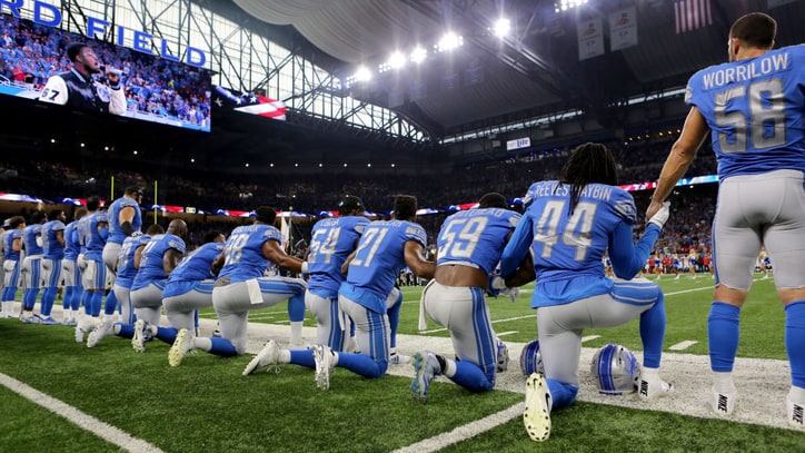 Watch Detroit Lions Anthem Singer Take Knee During Performance