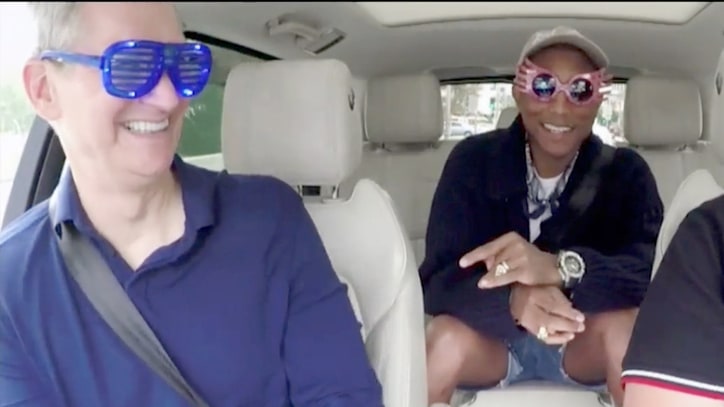 Watch Pharrell, James Corden, Apple's Tim Cook Do 'Carpool Karaoke'