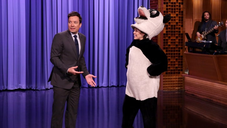 Watch Miley Cyrus Take Over NBC as Giant Panda on 'Fallon'