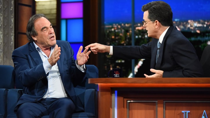 See Oliver Stone Sympathize With Putin, Defend Soft Interview on 'Colbert'