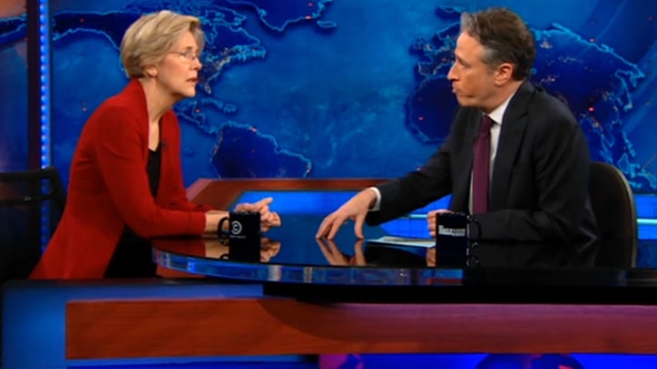 Elizabeth Warren Drops by the Daily Show