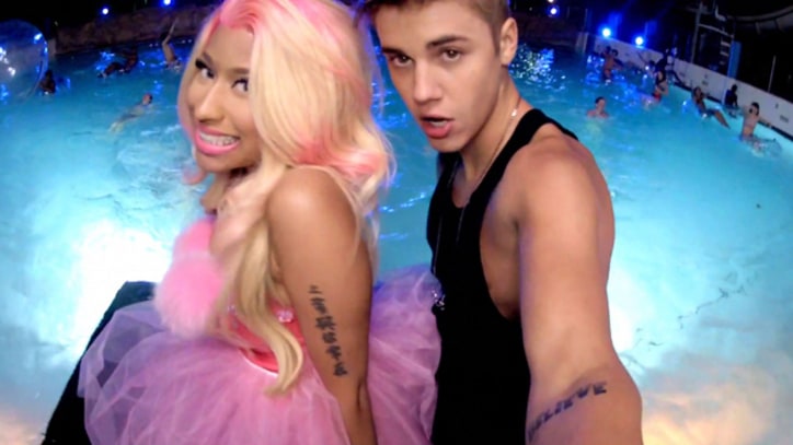 Justin Bieber, Nicki Minaj Party by the Pool in 'Beauty and a Beat'