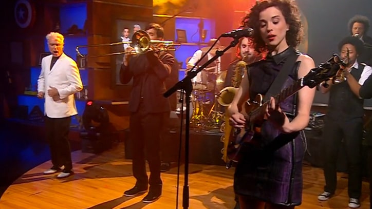David Byrne and St. Vincent Bring the Funk to 'Colbert'