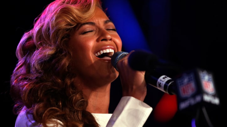 Beyonce Sings National Anthem Live at Super Bowl Press Conference