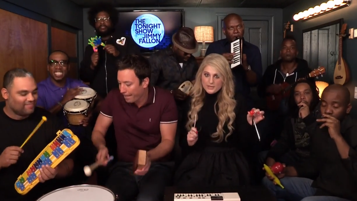 Fallon, Meghan Trainor Celebrate Curves With Classroom Instruments