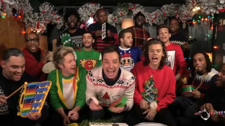 One Direction, Jimmy Fallon, Roots Sing 'Santa Claus' With Classroom Instruments