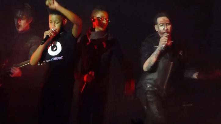 Marilyn Manson Performs 'The Beautiful People' With Teenage Metal Band