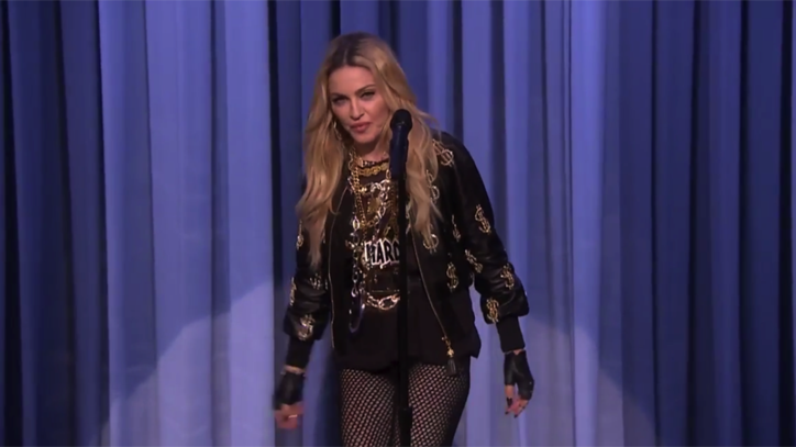 Watch Madonna Do Stand-Up, Play Children's Instruments on 'Fallon'