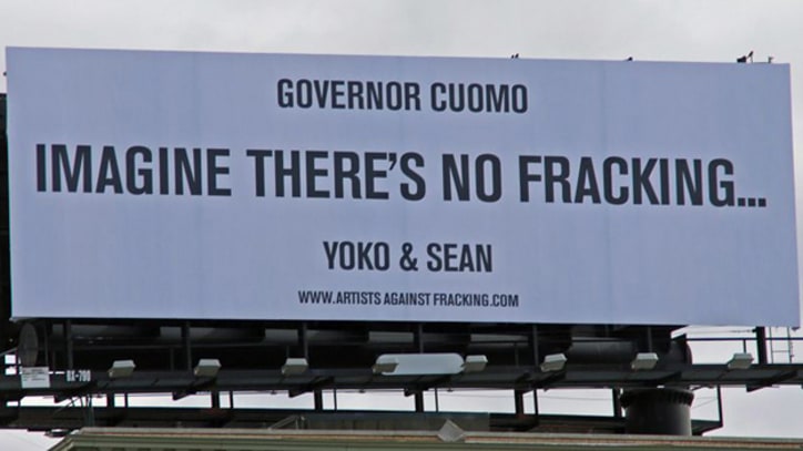 Yoko Ono, Sean Lennon Put Anti-Fracking Message on New York Billboard