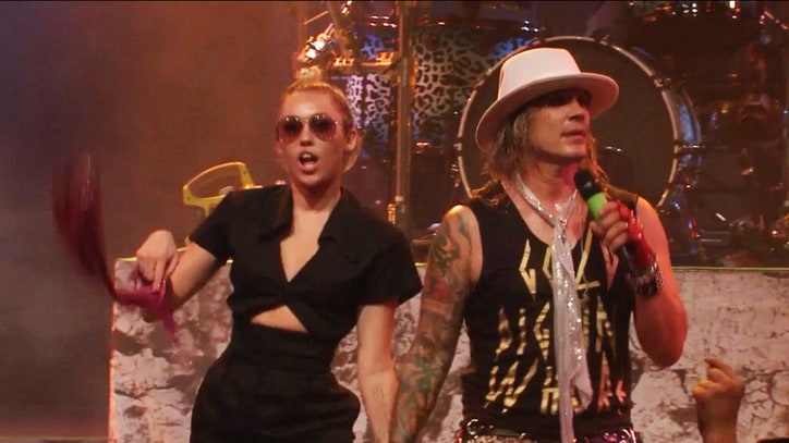 Watch Miley, Billy Ray Cyrus Cover Def Leppard With Steel Panther