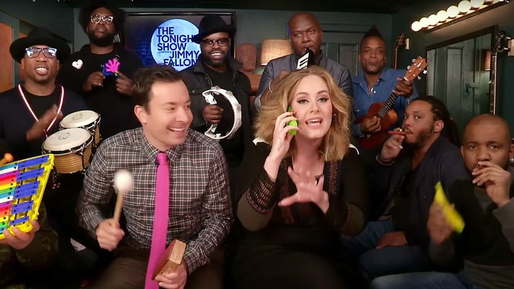 Watch Adele, Fallon, Roots Sing 'Hello' With Classroom Instruments
