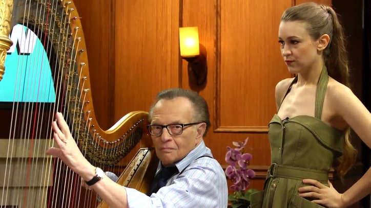 Watch Joanna Newsom Sharpen Larry King's Harp Technique